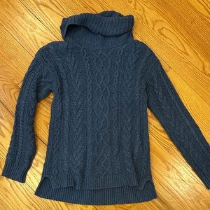 Ralph Lauren Navy Cable Knit Turtleneck Sweater